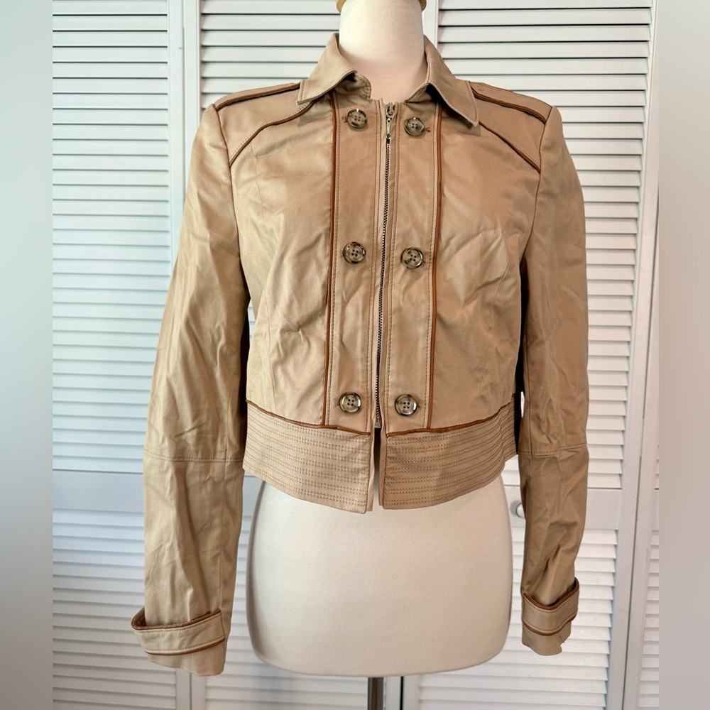 White House Black Market Tan Crop Jacket